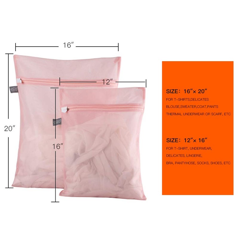 Kimmama Laundry Bag Mesh Wash Bags, Washing Machine Wash Bag, Net Washer Sack with Zipper, Dryer Pouch for Cleaning and Drying Cloths, Garment, Delicates, T-shirt, Underwear, Bra, Pant, Small Toys - Image 2